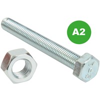 Bagged Hex Set Screws & Nuts - A2 St. Steel - M10